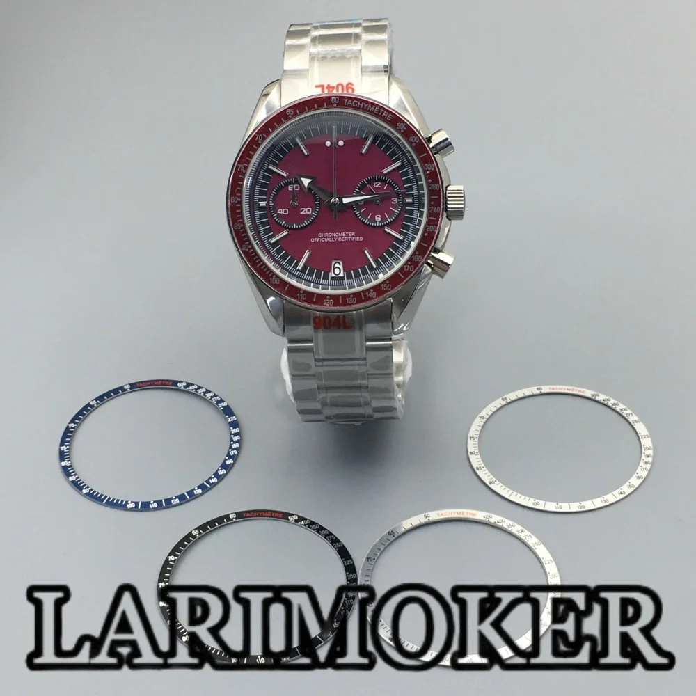 LARIMOKER 40 мм мужские кварцевые часы 6 часов дата VK64 хронограф водостойкий светящийся циферблат часы из нержавеющей стали LARIMOKER 40 мм мужские кварцевые часы 6 часов дата VK64 хронограф водостойкий светящийся циферблат часы из нержавеющей стали