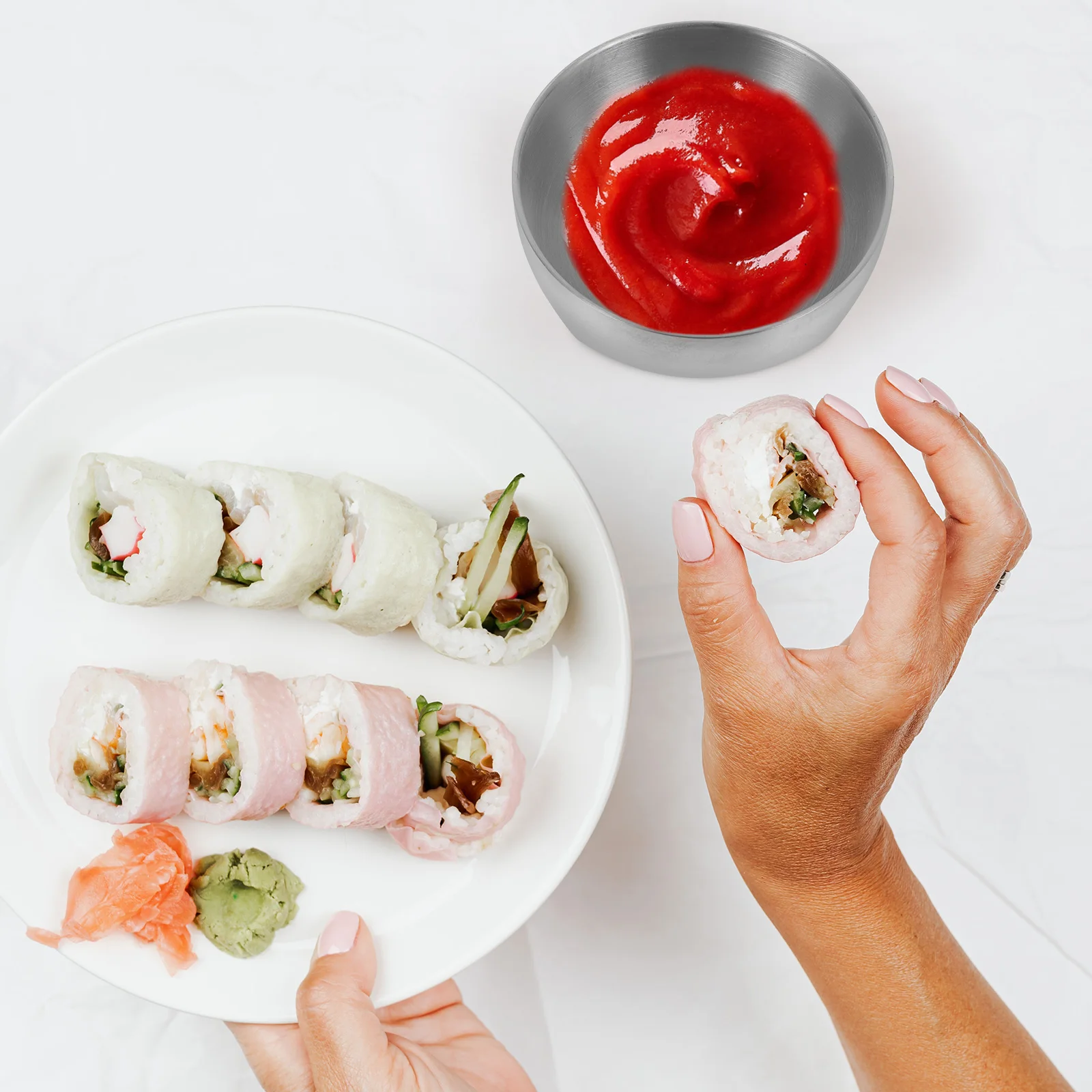 

1pc Double-Layer Insulated Rice Bowl Premium Stainless Steel Heat-Resistant Salad Bowl For Home Hotel Restaurant Kitchen