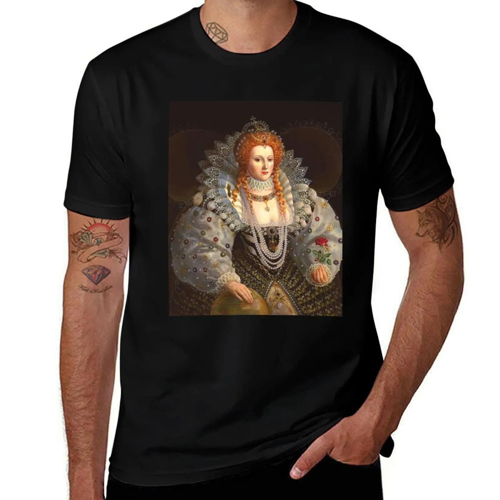 

Portrait of Queen Elizabeth I T-Shirt shirts graphic tee boys whites vintage Men's cotton t-shirt
