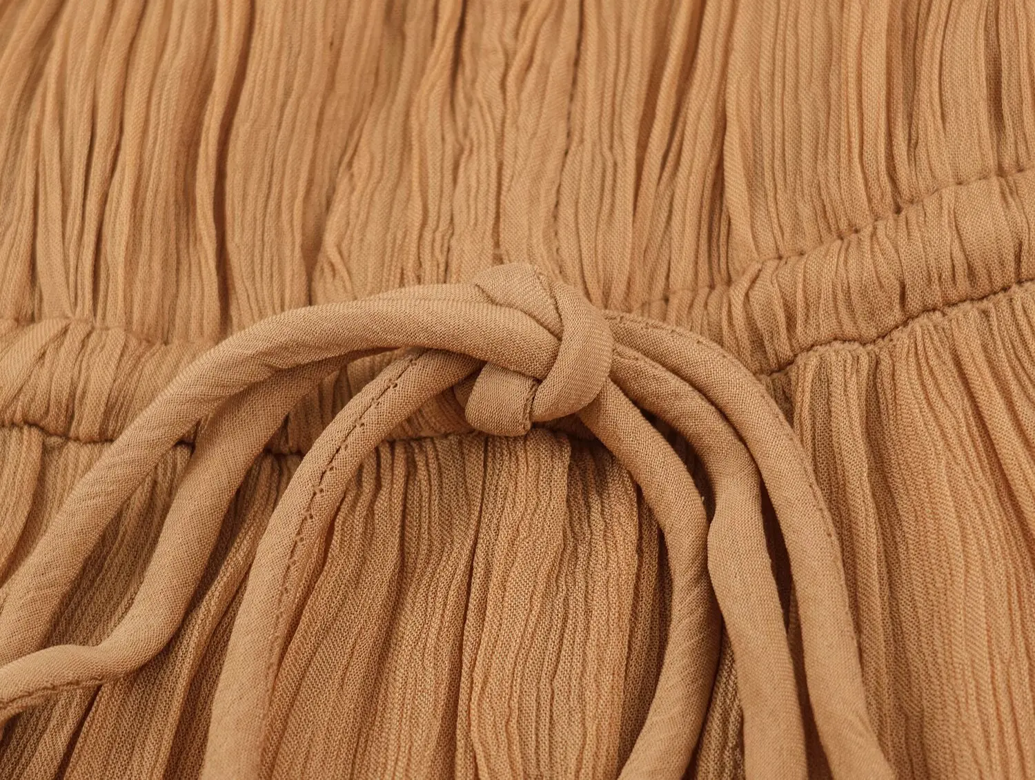 KLKXMYT Elegantes Damenkleid mit Seilknoten-Schnalle, langem Ärmel, Rüschen und Taillenband, für Urlaub und Freizeit. – Detail 9