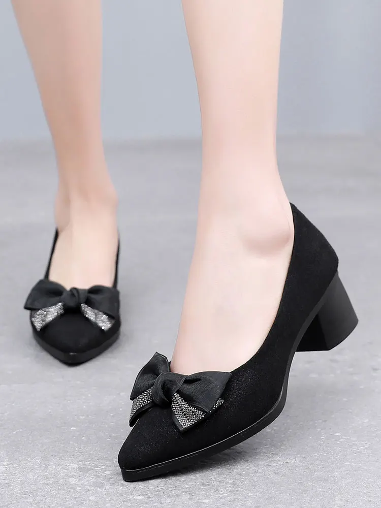 cloth shoes new spring fashion pointed high documentary shoes, work shoes, work shoes soft bottom long standing not tired feet