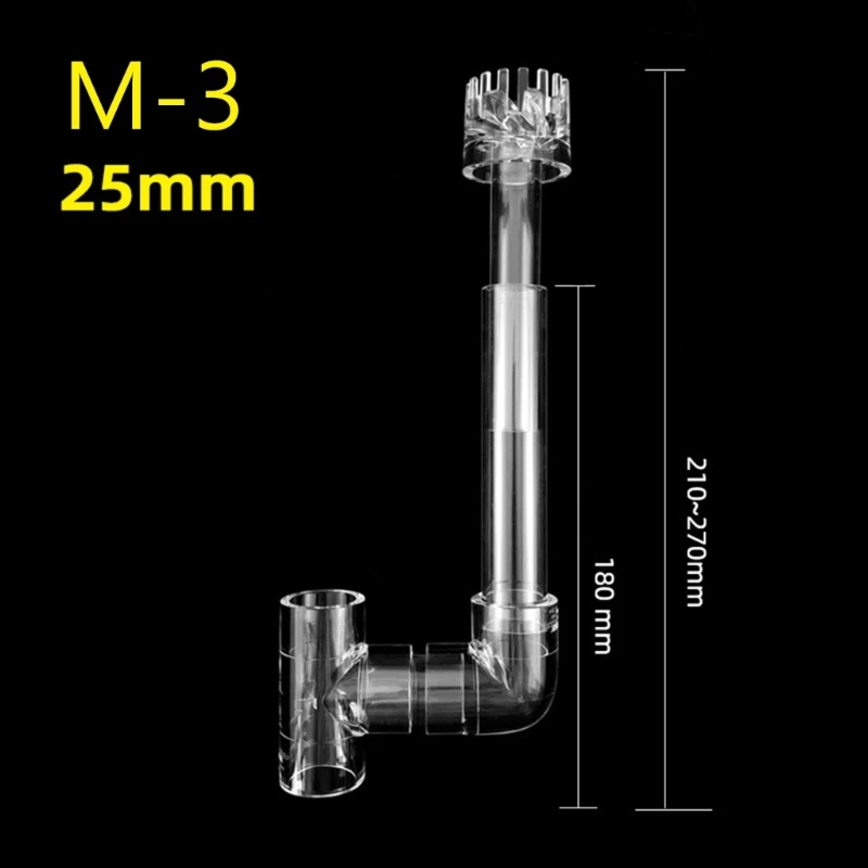 Durable Clear Aquariums Skimmer with Transparent Pipe Spin Surface Inflows Outflows Water Plant Filter Cleaner