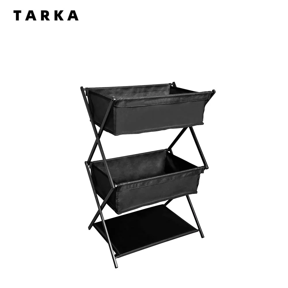 TARKA Camping New Storage Rack Three-Layer Folding Portable Storage Rack For Picnics Barbecue Storage Rack Multifunctional Shelf