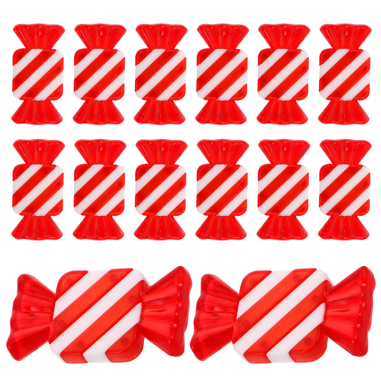 

20pcs Lollipop Pendant naments Christmas Decorations Red White Striped Plastic Hanging Sweets Tree Indoor Outdoor