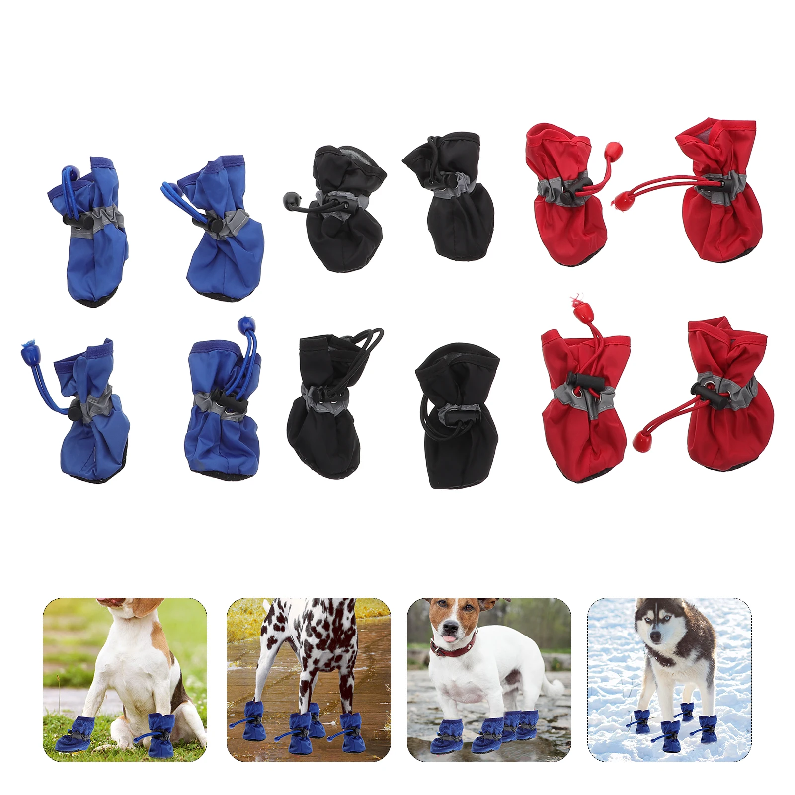 

3Sets Pet Dog Rain Boots Comfortable in Rainy Days Non-Slip Waterproof Pet Shoes Dog Rain Boots Waterproof Boot