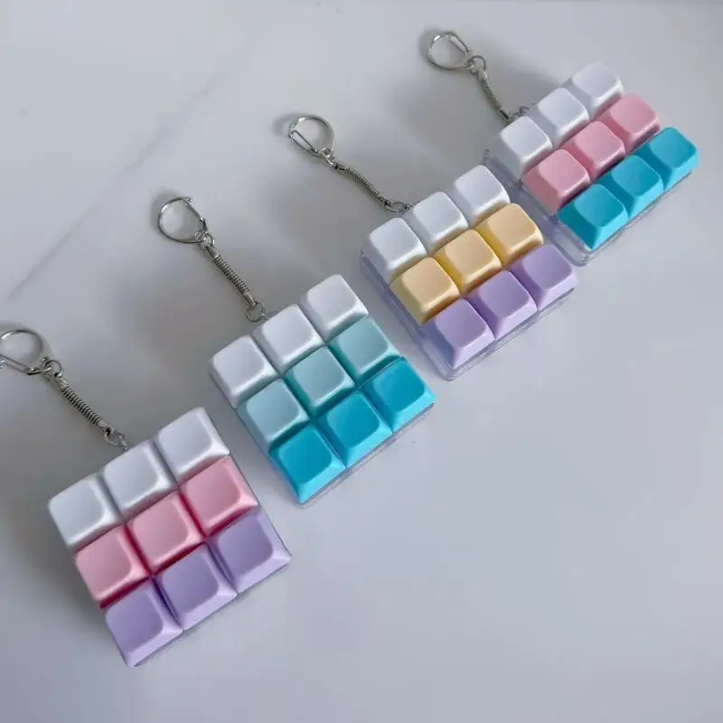 9-Tasten-LED-Tastenkappen-Schlüsselanhänger, Finger-Tastaturkappen, Spielzeug-Schlüsselanhänger, Stressabbau-Gadget, Zeitvertreib für Erwachsene – Detail 6