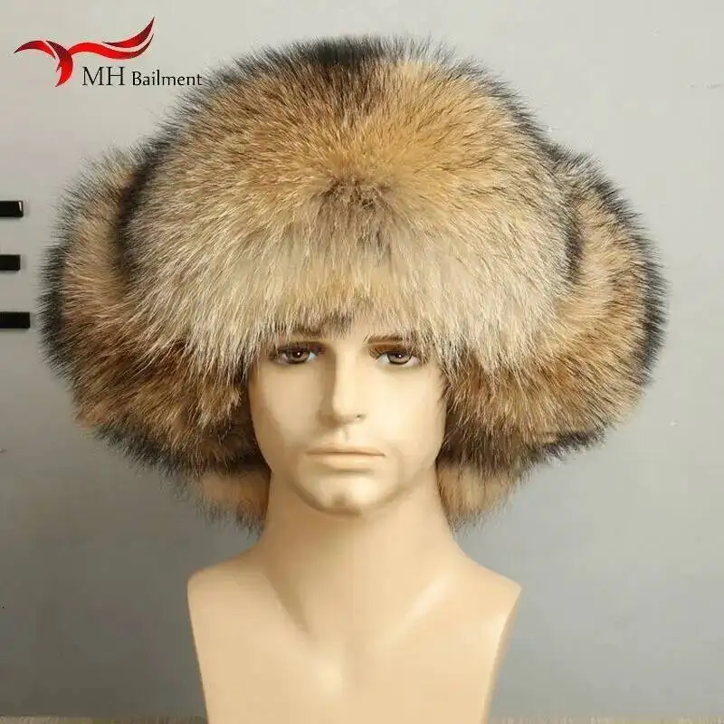 Full Hair Fox Mao Leifeng Hat Men And Women Earmuffs Keep Warm Thickening Northeast Overlord Hat Genuine Leather Real fur
