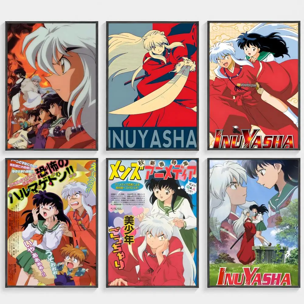 Anime I-Inuyasha Poster HD art, waterproof, sticky wall, home decoration (living room, bedroom, bar), aesthetic