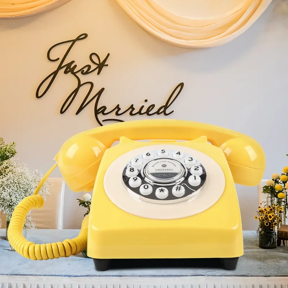 White Retro Guestbook  Telephone Wedding Party Decor Retro Button Telephone White Guestbook