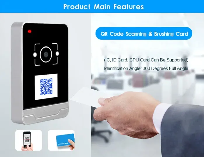 

RAKINDA RD009 Display 4G WIFI SDK 1D 2D Barcode Scanner IC NFC Card Reader Access Control Device For System Integrator