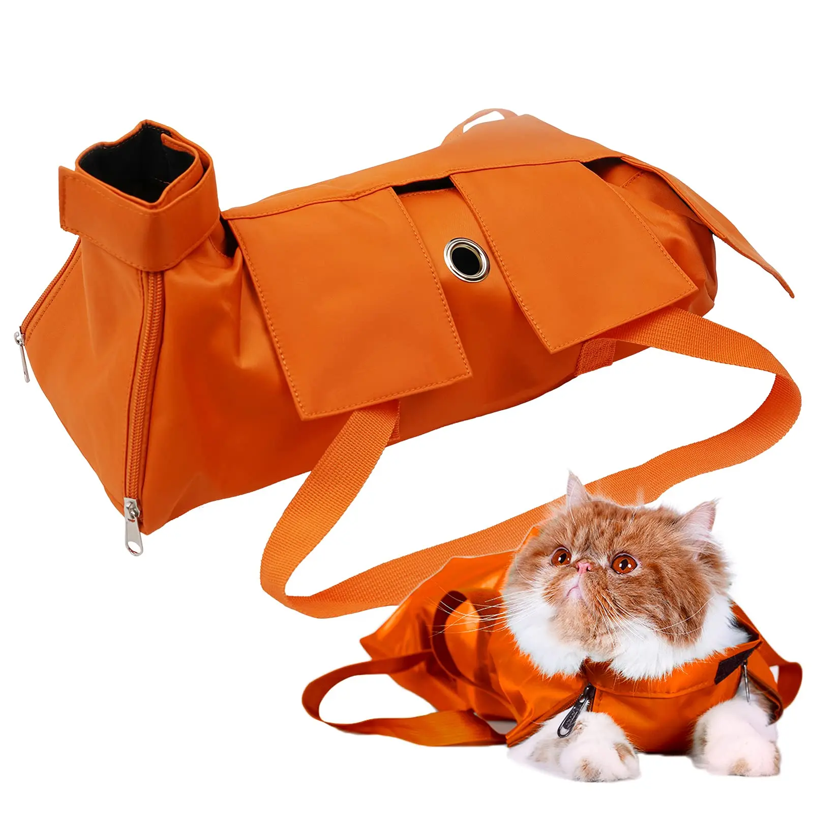 Cat Restraint Bag for Nail Trimming & Claw Care, Anti-Scratching Grooming Bag for Cats, Ideal for Medical Exams & Grooming