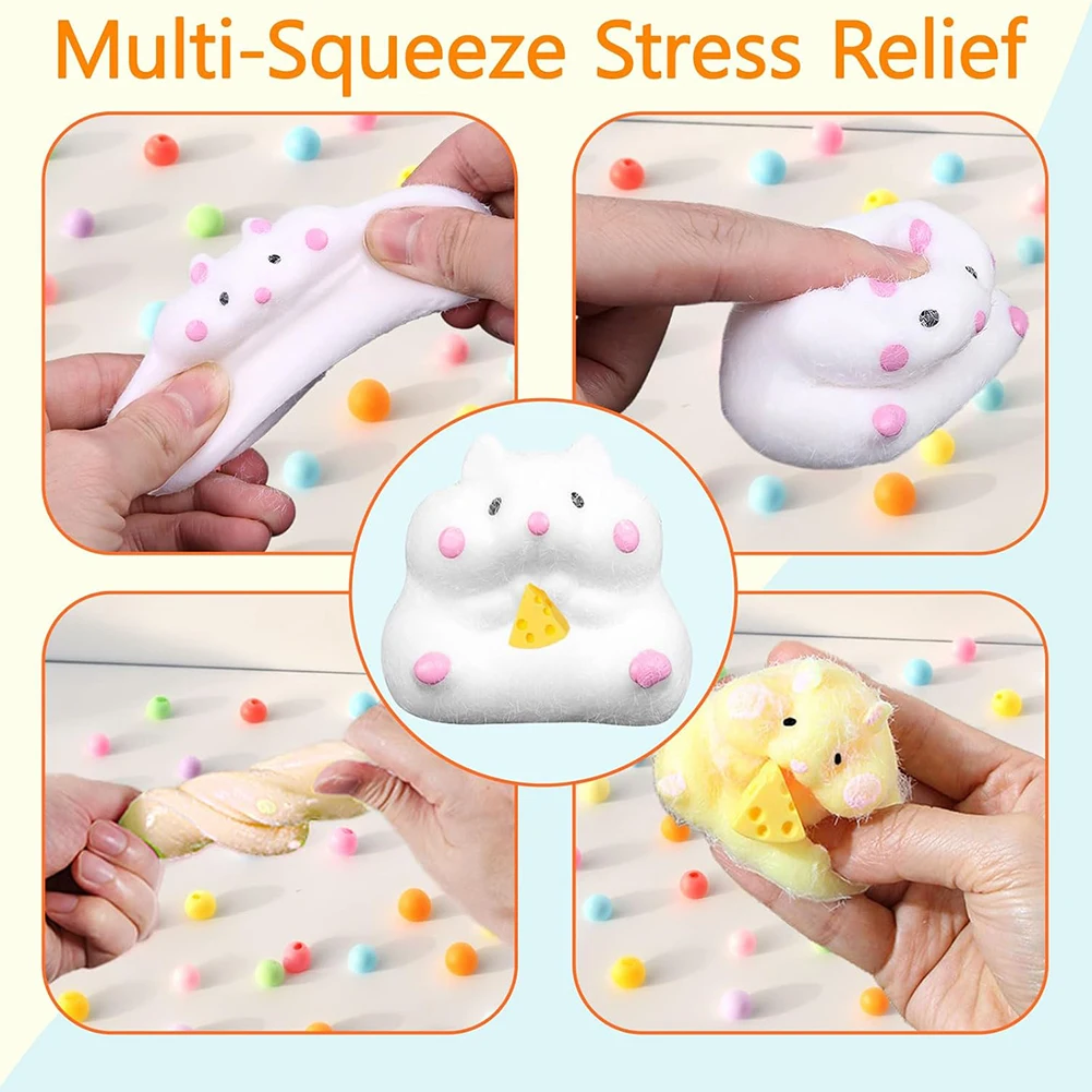 لعبة الهامستر Squshie اللطيفة المصنوعة يدويًا لتخفيف التوتر لتزيين المنزل