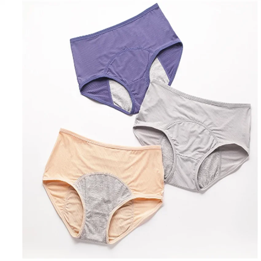 40-150Kg Cotton Women's Panties Leak-Proof Menstrual Briefs Summer Physiological Underpants Plus Size Underwear Female Intimates