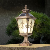 Solar Powered Outdoor Square Column Lamp Waterproof Garden Villa Gate Light Suitable for Fence Decorative Courtyard Lighting