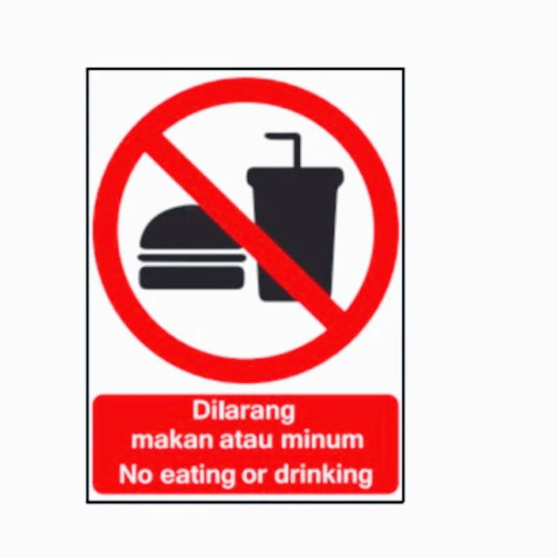 

Car decoration decal sticker "No Eating Or Drinking" Prohibition Safety Sign Label Sign 13cm PVC KK