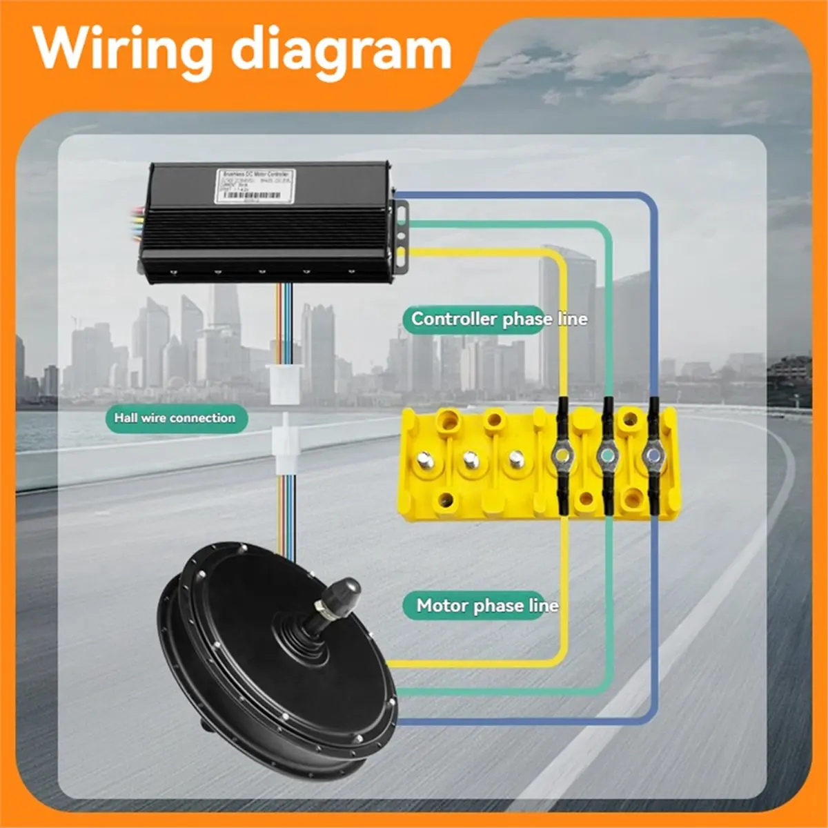 

36V 48V 52V Electric Bike Controller 35A Tri-Mode Controller with Junction Box for Electric Bike Modified Accessories
