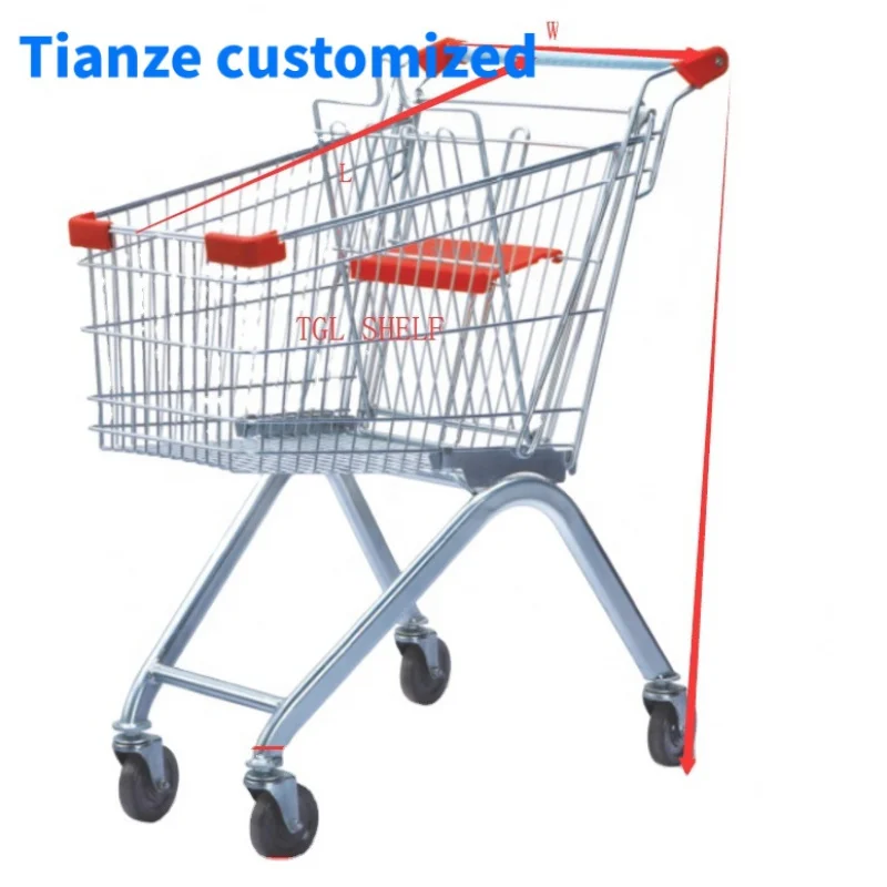 

(Customized) Hot Sale Asia Style Supermarket Shopping Cart/Shopping Trolley/Chromed Hand Trolley