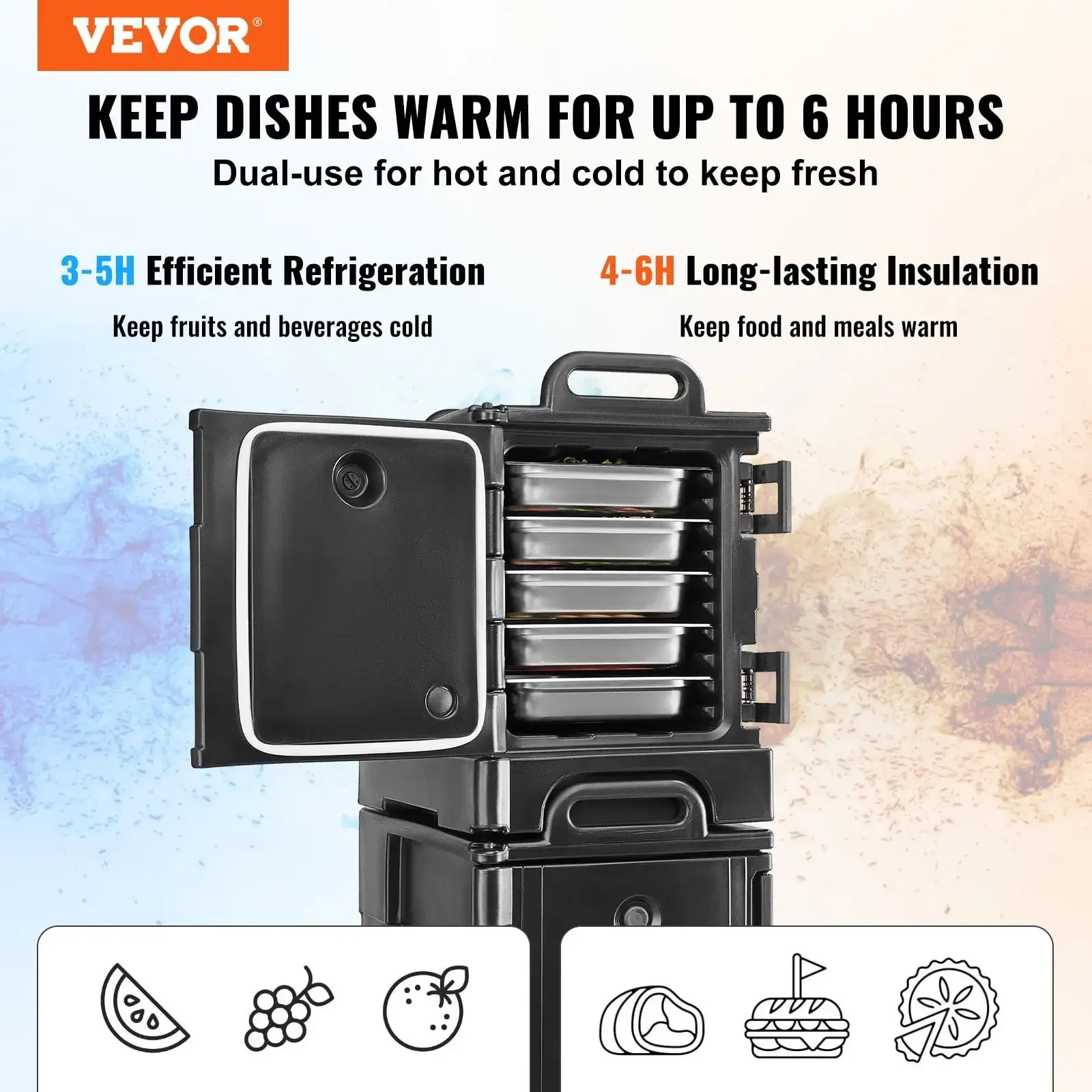 

Insulated Food Pan Carrier Stackable Catering Dishbox 81QTx 2 Chafing Dish