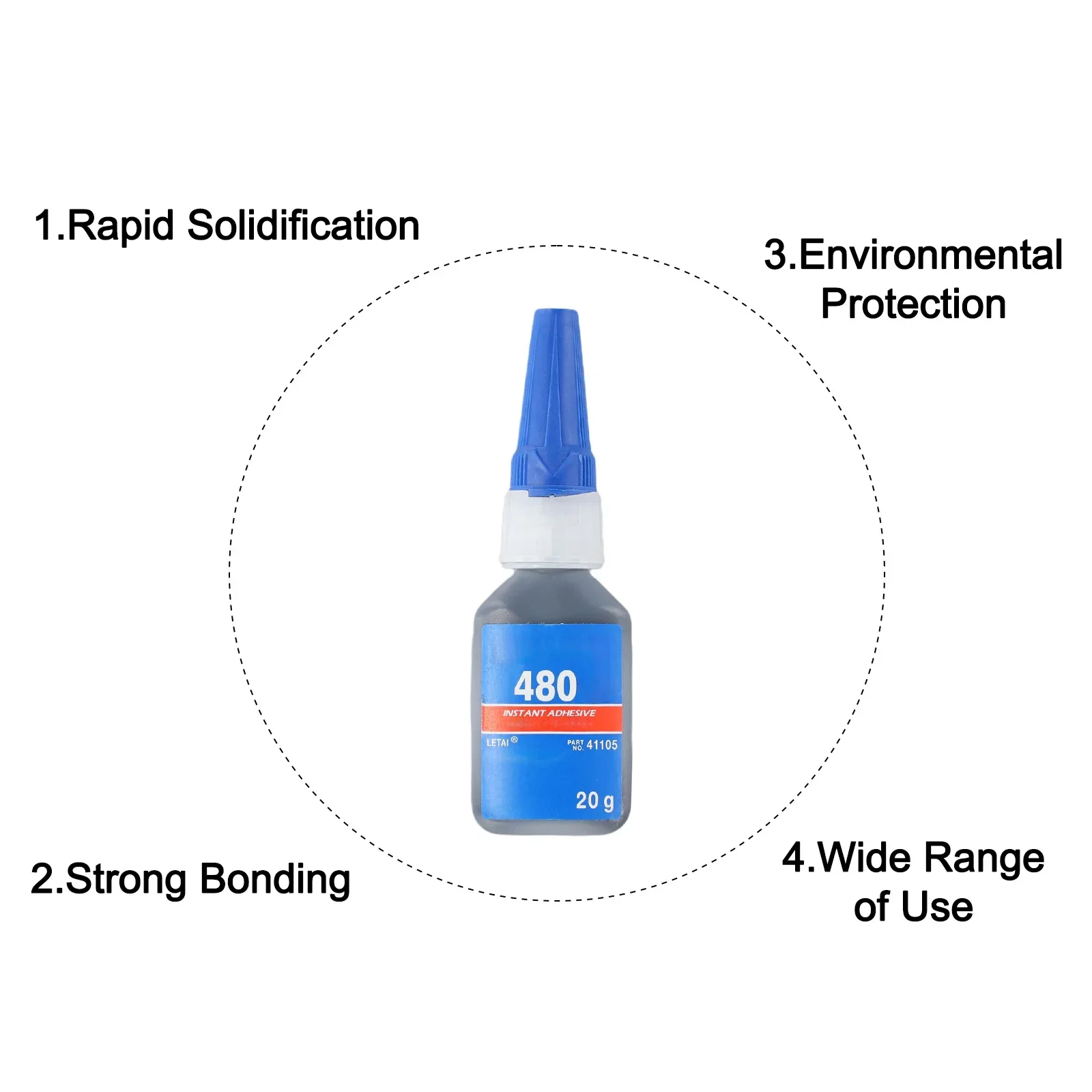 Industrial 480 Instant Adhesive 200mPa.s Car Tires Impact Resistant Instant Bonding Adhesives Magnets Metal Plastic