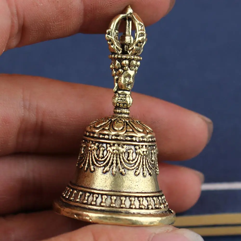 Messing Handwerk Druckguss Drop Bell Schlüssel Auto Knopf Wind Glocke Tibetischen Bronze Glocke Kreative Geschenk Hause Dekoration Zubehör