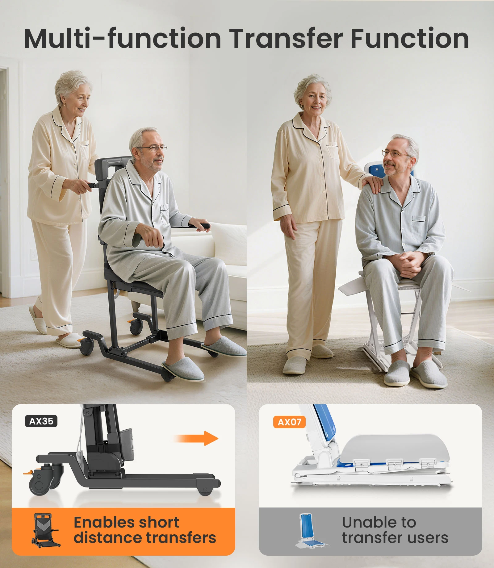 قم بترقية كرسي رفع المريض الكهربائي الجديد القابل للطي مع مقعد قماش أكسفورد خفيف الوزن لكبار السن #5