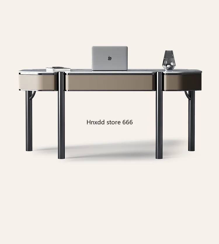 Italian light luxury rock slab desk modern simplicity