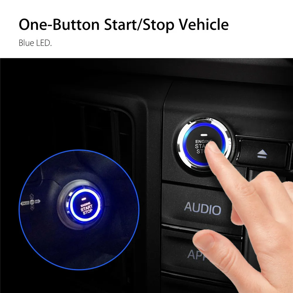 12V Universal Car Keyless Entry System Engine Start Alarm System One-button Start/Stop System Remote Starter Stop Accessories