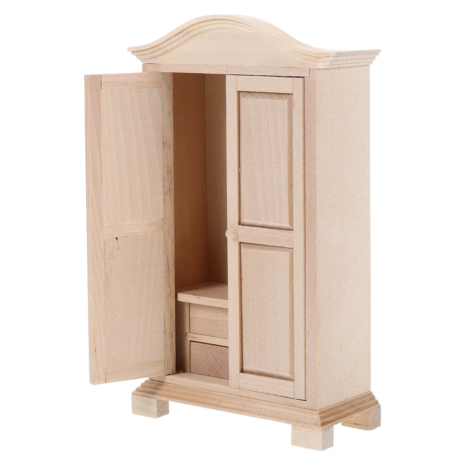 

Миниатюрная деревянная мебель для кукольного домика в масштабе 1:12: шкаф для хранения, аксессуары для спальни и кухни