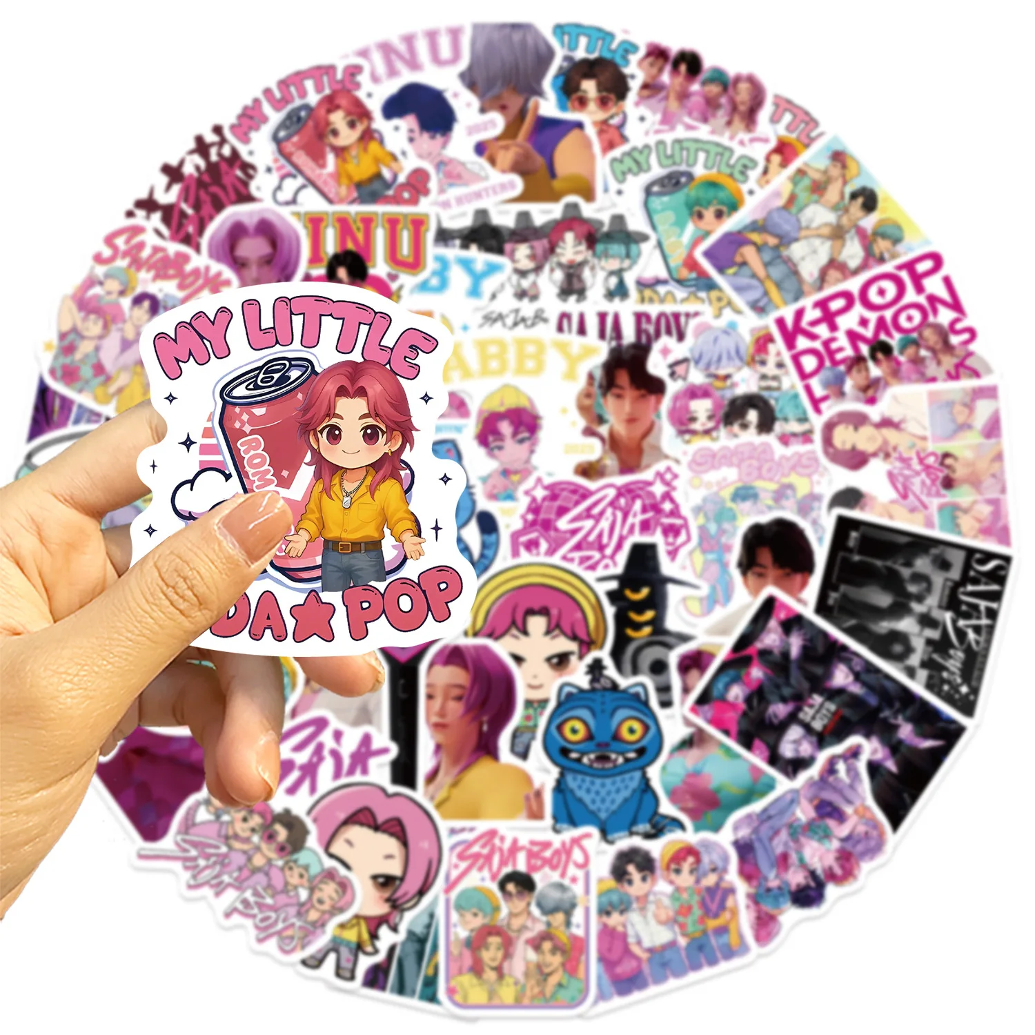 50pcs K-POP DEMON HUNTERS HUNTR/X Jawa jongens Stickers Telefoon Gitaar Laptop Notebook Koffer Sticker Kinderen Speelgoed # C