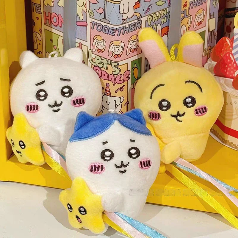 Chiikawa Plush Toy Keychain Kawaii Doll Usagi Hachiware Cartoon Anime Cute Soft Filled Schoolbag Pendent Cartoon Dolls Girl Gift