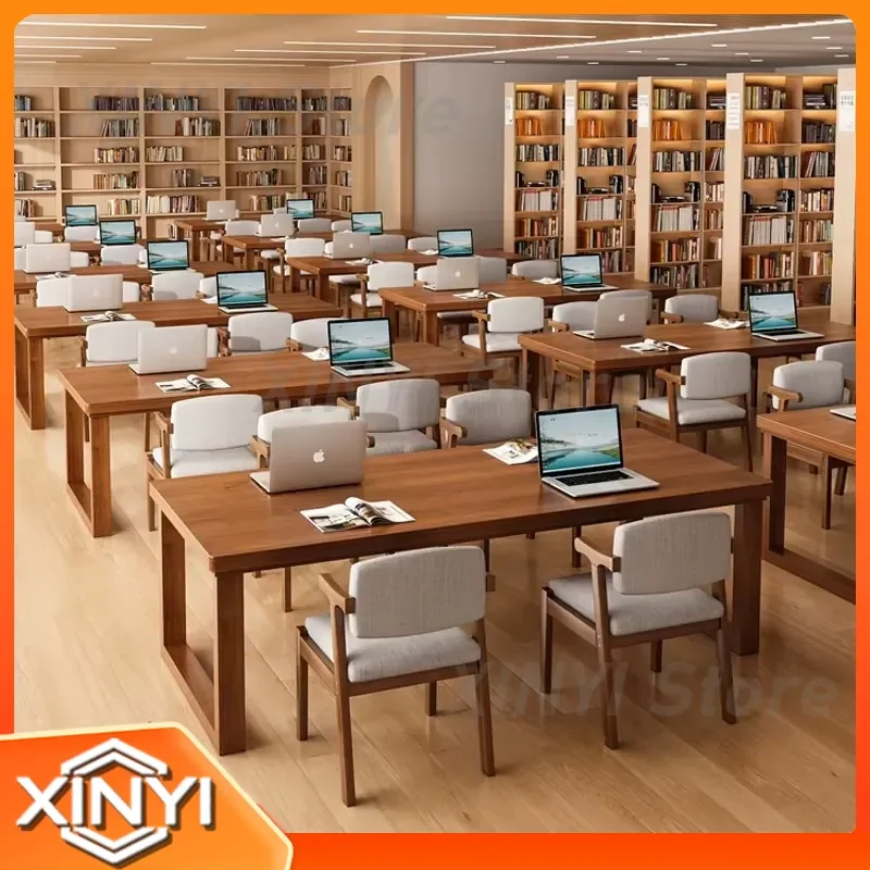 Library Study Desk Reading Room Long Table Workbench Student Self Study Table for School Home for IKEA for Sauder