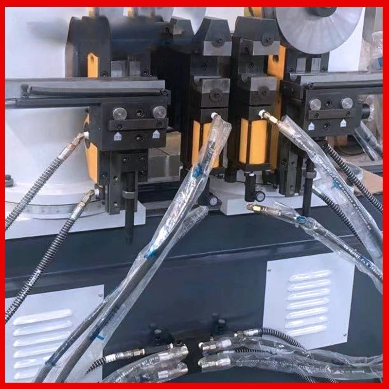 Customized 38 aluminum profile double-end pipe bending machine, automatic 90-degree angle hydraulic double bending machine
