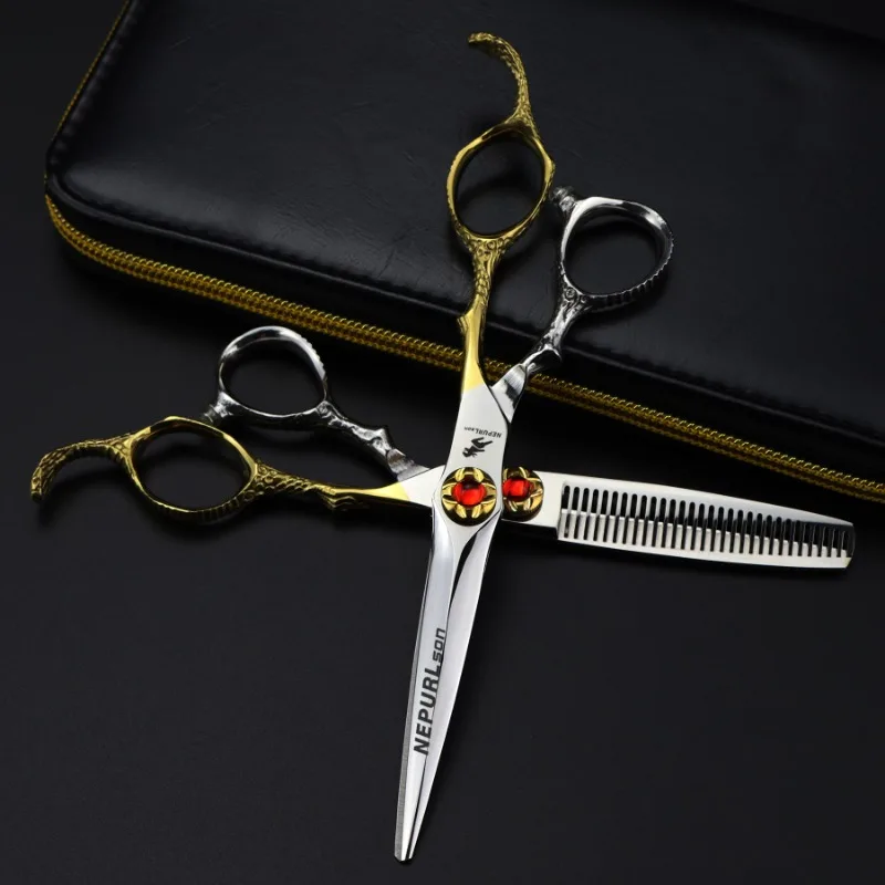 

Nepurlson 440C 6 Inch Professional Hairdressing Scissors Barber Hair Cutting Scissors Hair Scissors Thinning Shears