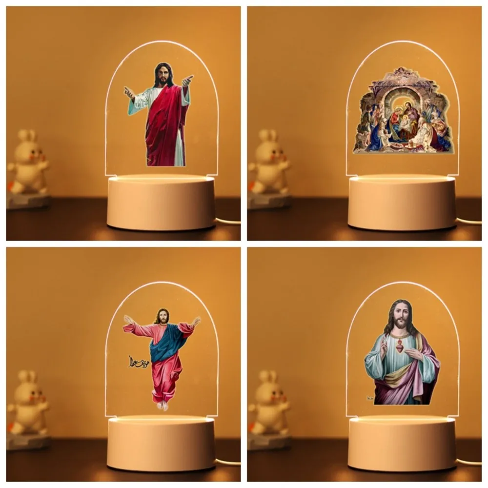 1 pc Hot Jesus 3D Touch LED Night Light for Children's Room Decor Boys Girls Birthday Gift