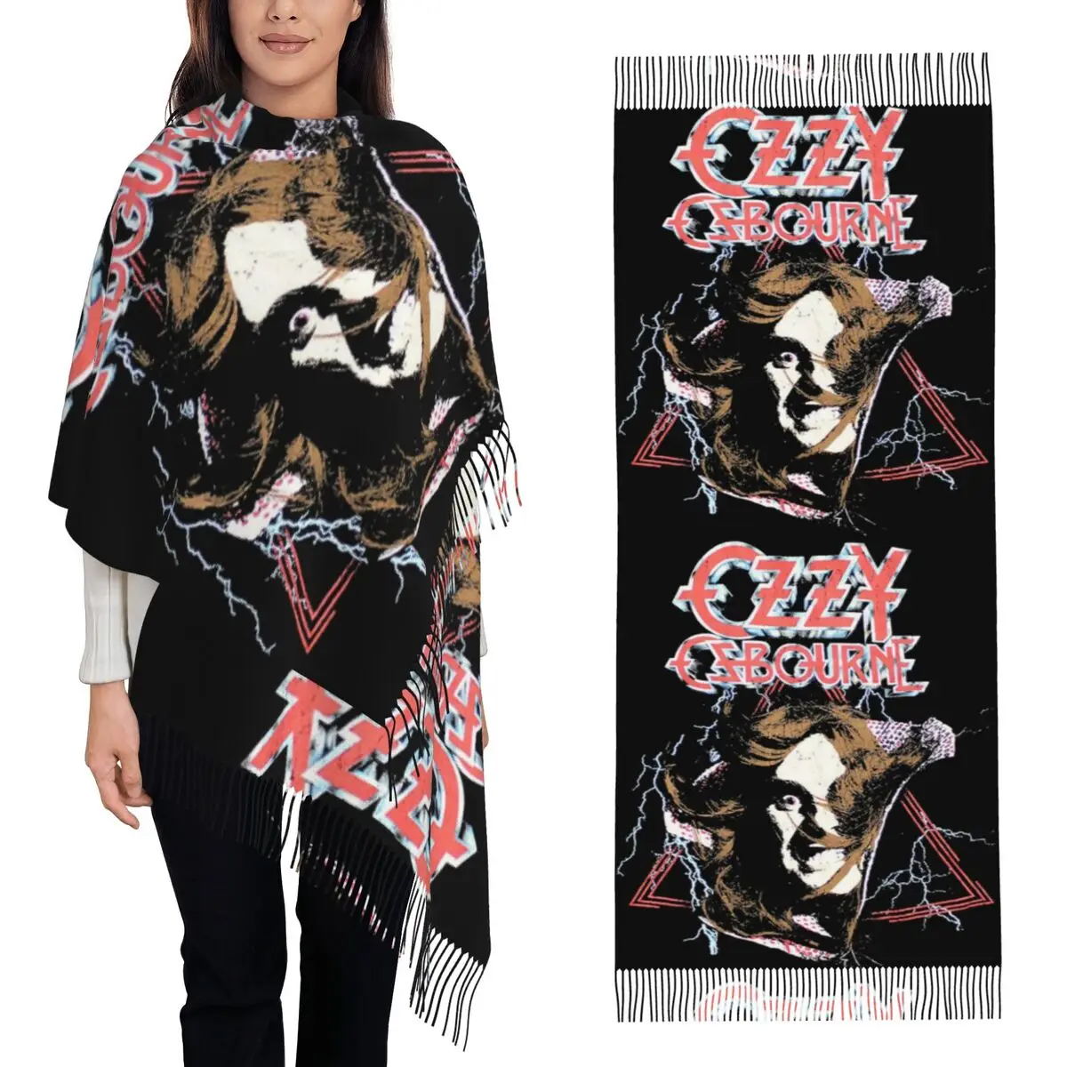 

Ozzy Osbourne Little Peace Outright Scarf Tassel Scarves for Women Soft Warm Shawls and Wraps Long Fall Winter Shawl Wrap