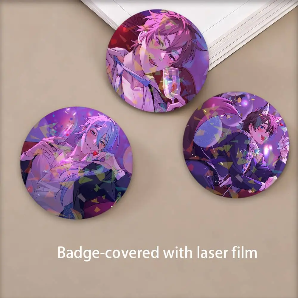 Game N-Nu Carnival Round Badge Lapel Pins for Backpacks Briefcase Laser Brooch Clothes Gifts