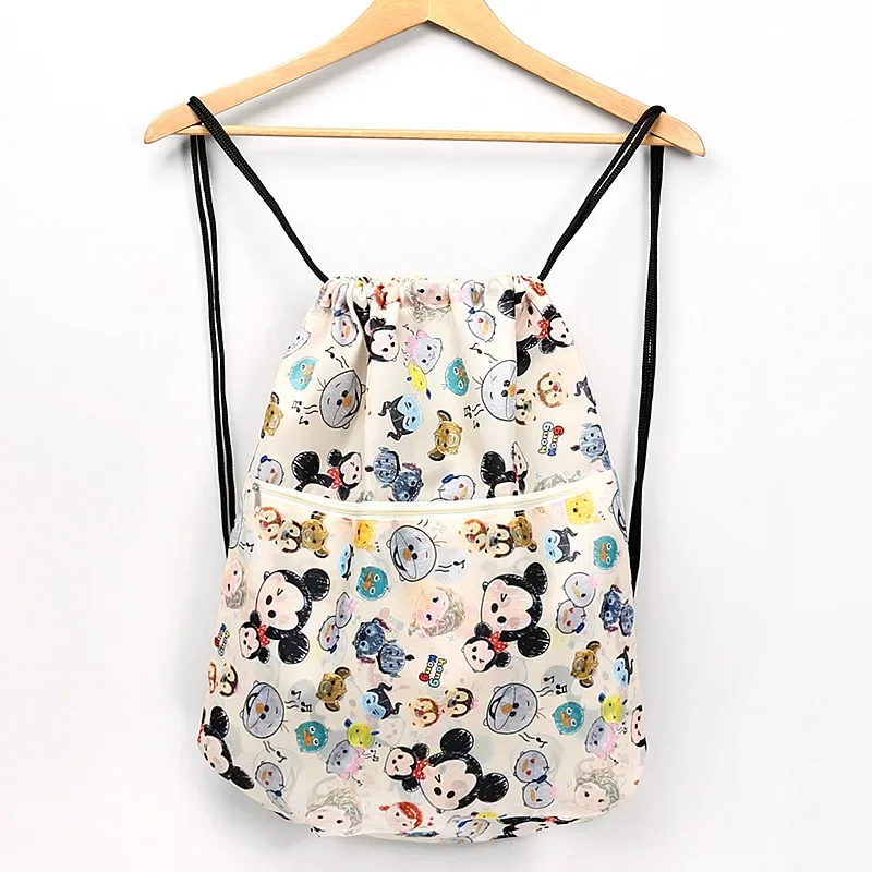 Disney new Mickey Minnie print cartoon backpack diaper bag waterproof drawstring school bag foldable portable travel bag  purse