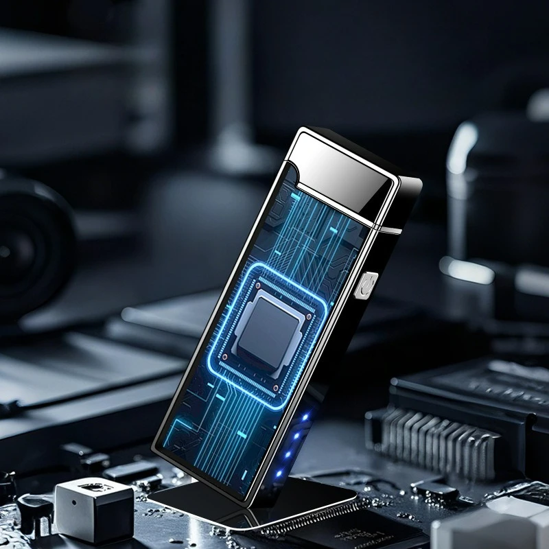2025 Outdoor Mini Portable Windproof Double Arc Pulse USB Lighter Battery Display Type-C Electric Lighters Smoking Gadgets Gifts - Detail 1
