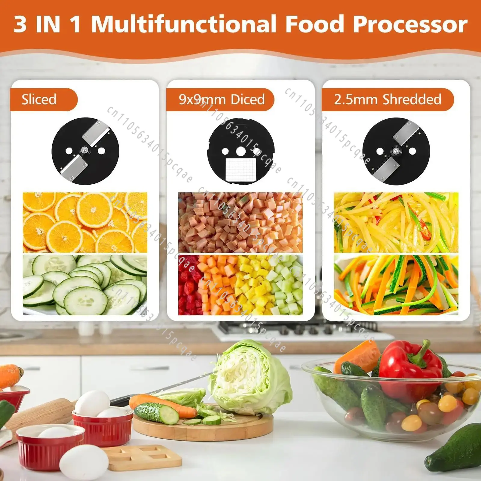 Vegetable Slicer Multi-function Slitting, Shredding, Slicing 8 in one Cut into cubes, slices, shreds and strips
