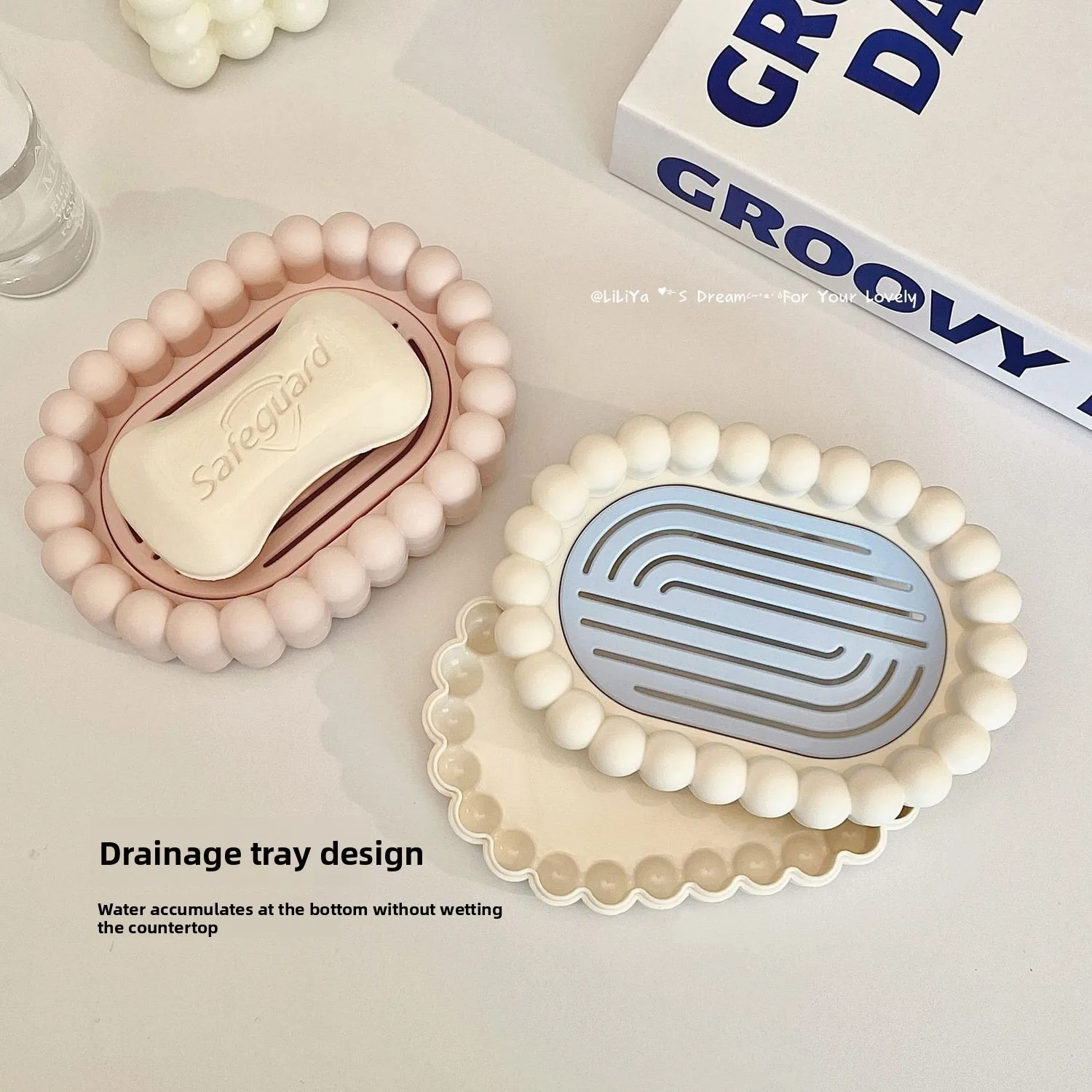Bathroom Soap Box Plastic Soap Dish with Drain Hole Soap Holder Home Soap Storage Tray view 3