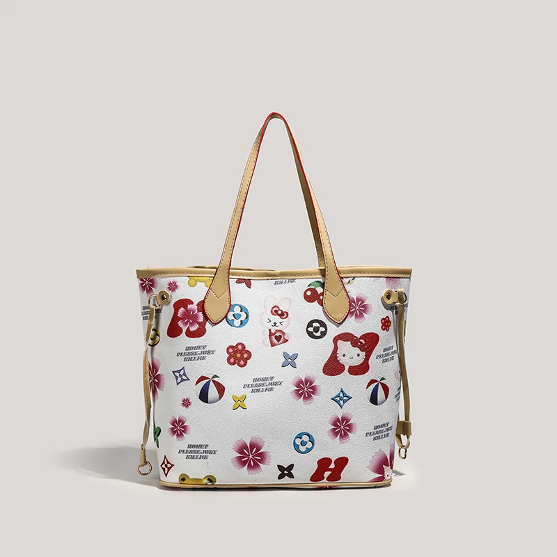 Kawaii Sanrio Peripherals Hello Kitty Y2K Style Large Capacity Storage Bag Girl Versatile Handbag Gifts To Your Girlfriend