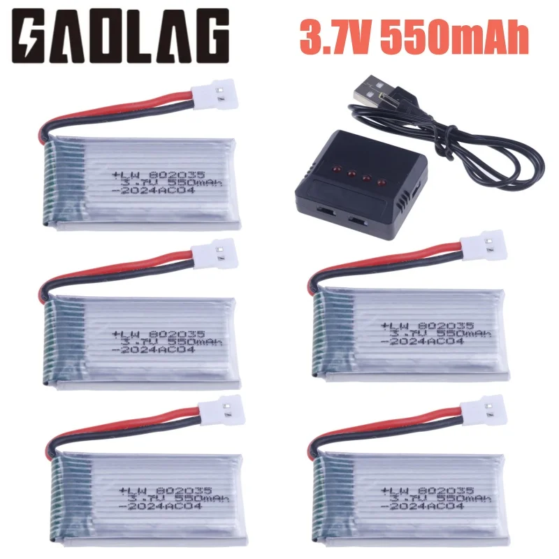 

H31 Battery 3.7V 550mAh 802535 Lipo Battery And Charger For H107 H31 KY101 E33C E33 RC Drone Helicopter Spare Parts 3.7V Battery