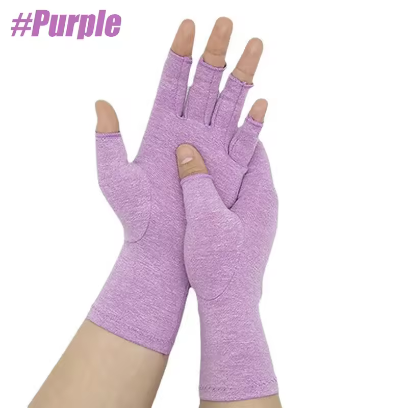 GOMOREON 1Pair Arthritis Gloves Women Men, Carpal Tunnel, Rheumatiod, Tendonitis, Fingerless Hand Thumb Compression Gloves - Image 7