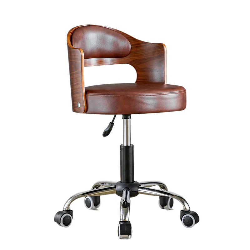 Modern minimalist, solid wood bar chair, universal wheel chair