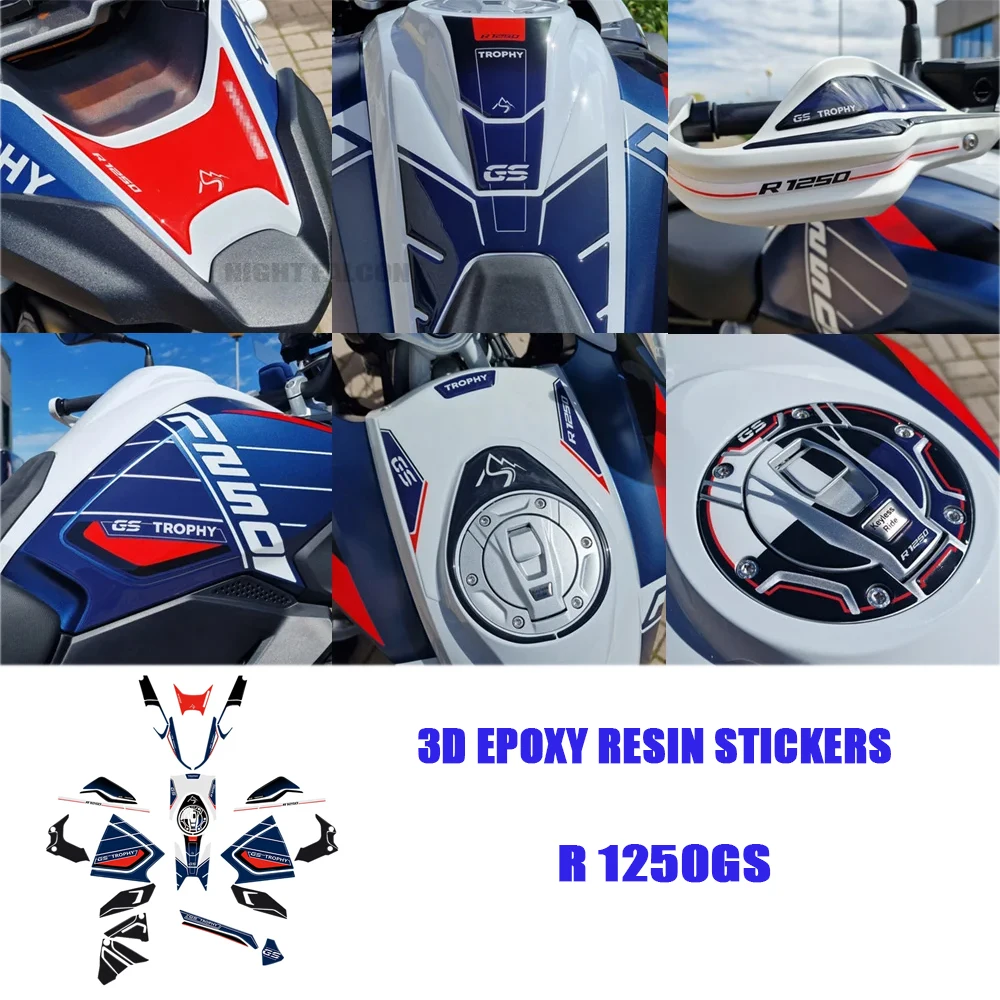 R1250GS 40th Edition Motorcycle 3D Epoxy Resin Stickers Accessories For BMW R 1250GS TROPHY R 1250 GS Trophy 2023 Modification ﻿