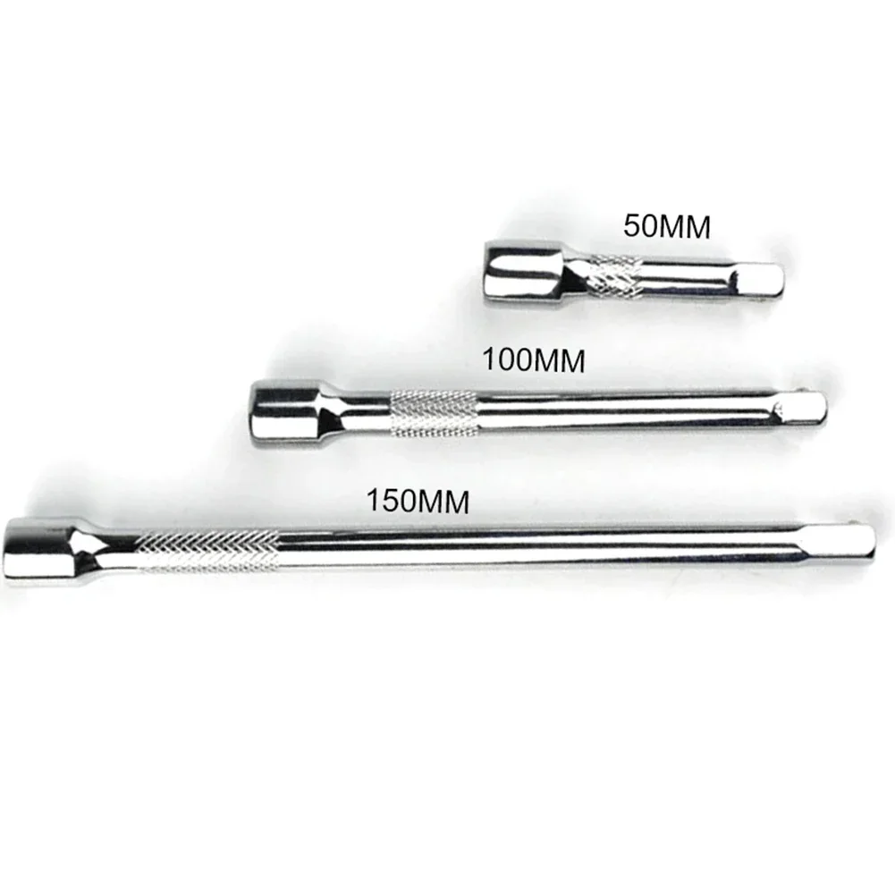 1pcs 1/4 Inch Socket Ratchet Wrench Extension Bar 50/100/150mm Long Bar Steering Sleeve Connecting Rod Socket Extender Hand Tool