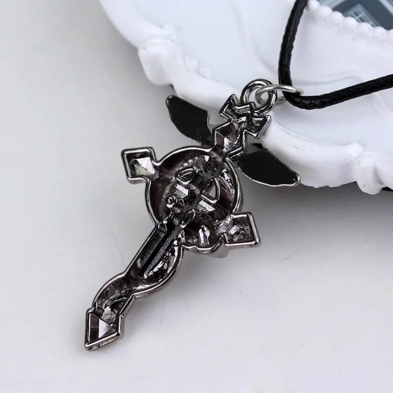 Fullmetal Alchemist Gothic Chain Pendant Fashion Dragon Wing with Cross Necklaces Punk Style Necklace Accessories Jwelery New