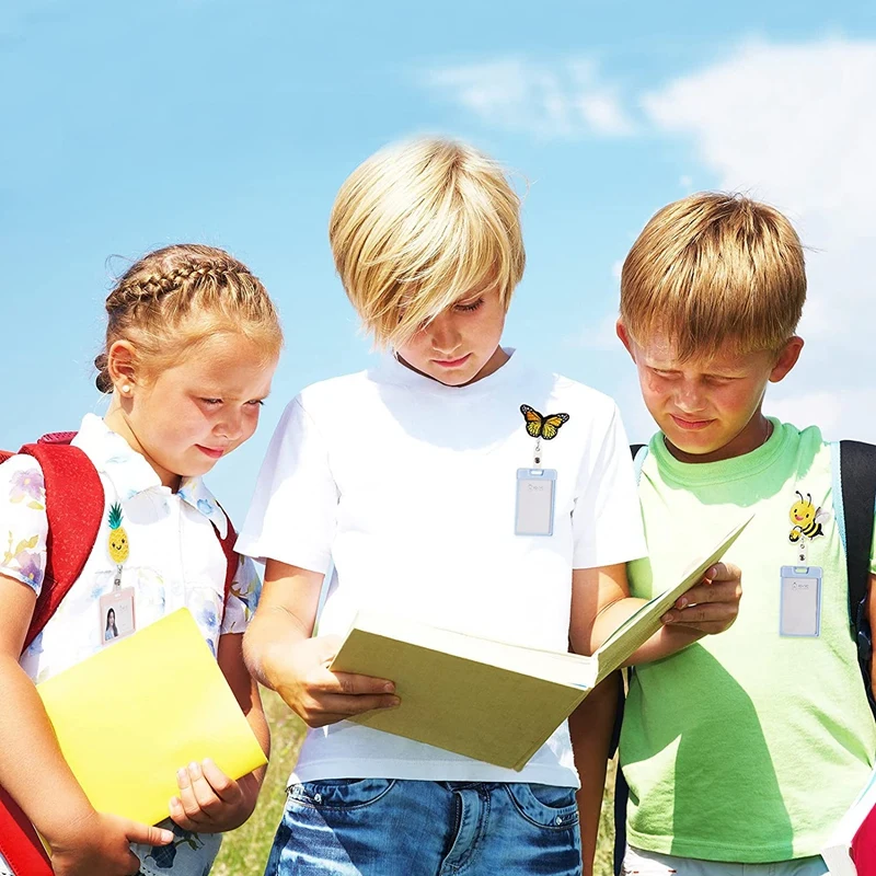 SR-3 шт., выдвижной зажим для бейджа, фетровый ананас, пчела, бабочка, милые держатели для бейджей с зажимом типа «крокодил» для идентификационной карты с именем