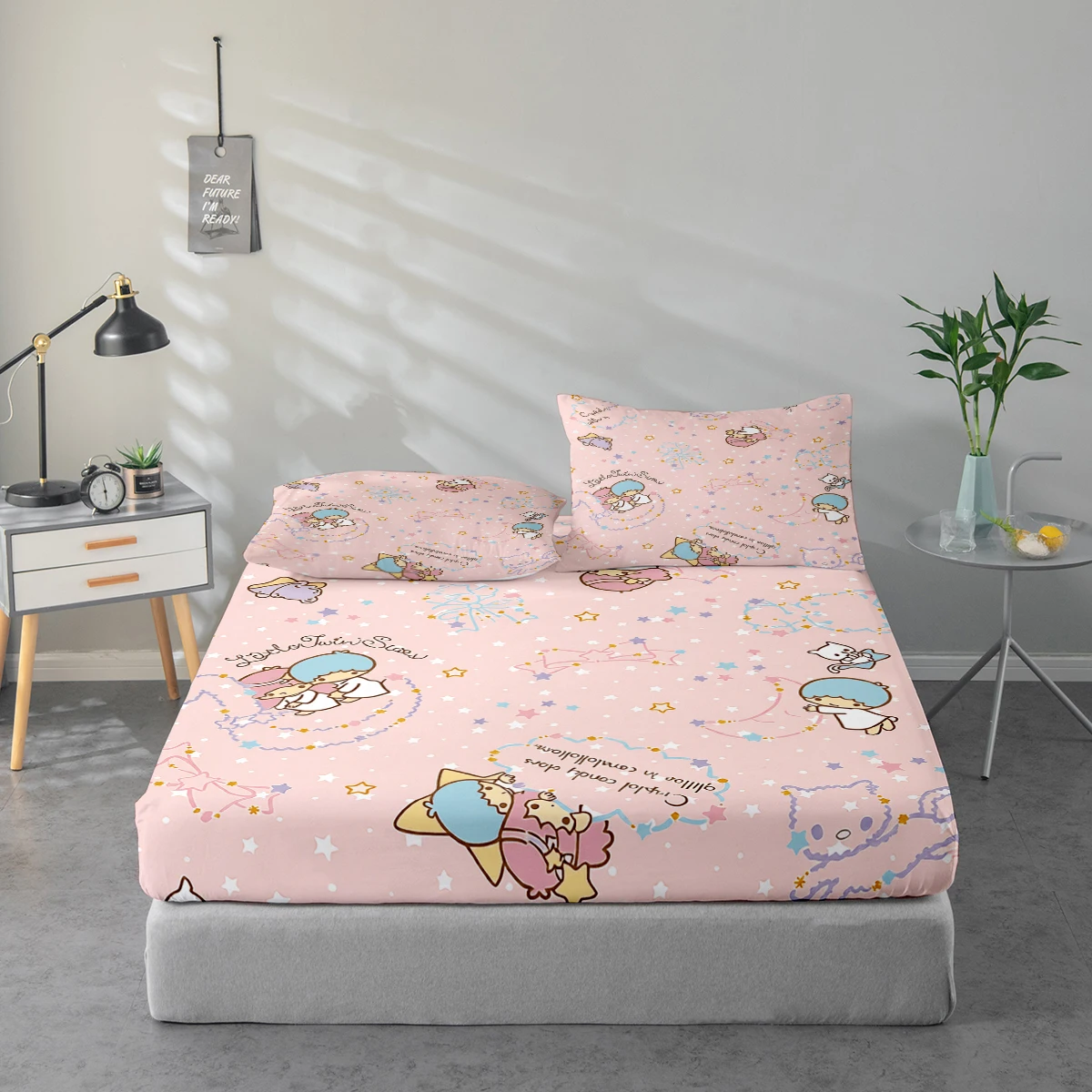 Juego de sábanas de 3 piezas con estampado digital de alta definición, juego de sábanas con estampado floral grande, incluye 1 sábana bajera + 1/2 funda de almohada, adecuado para dormitorio, habitación de invitados, decoración del hogar, sábana bajera de