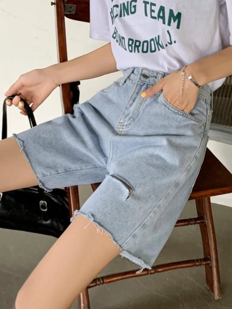 Pantaloncini da donna per il tempo libero streetwear chic semplice foro studenti tutto-fiammifero solido moda casual classico vacanza stile coreano attraente